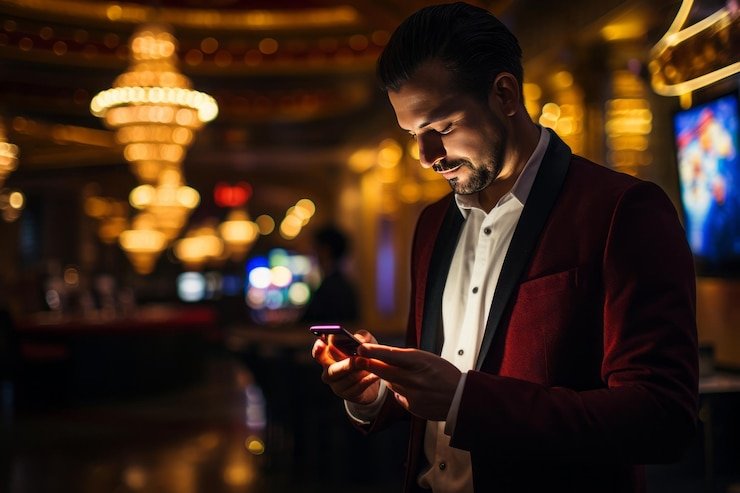 Pembaca mobile meninjau pembaruan hiburan